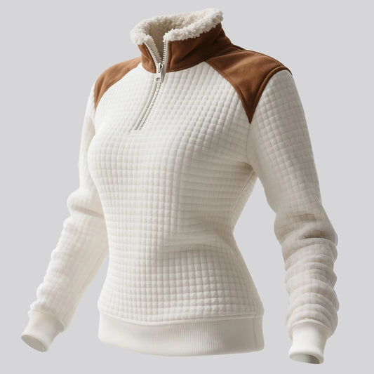 Quilted Half-Zip Pullover for Winter Warmth and Style
